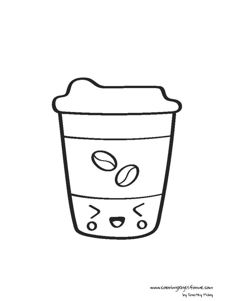 Free Kawaii Fast Food Coloring Pages Cute Printable PDF