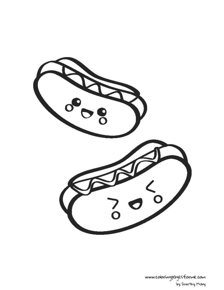Free Kawaii Fast Food Coloring Pages Cute Printable PDF
