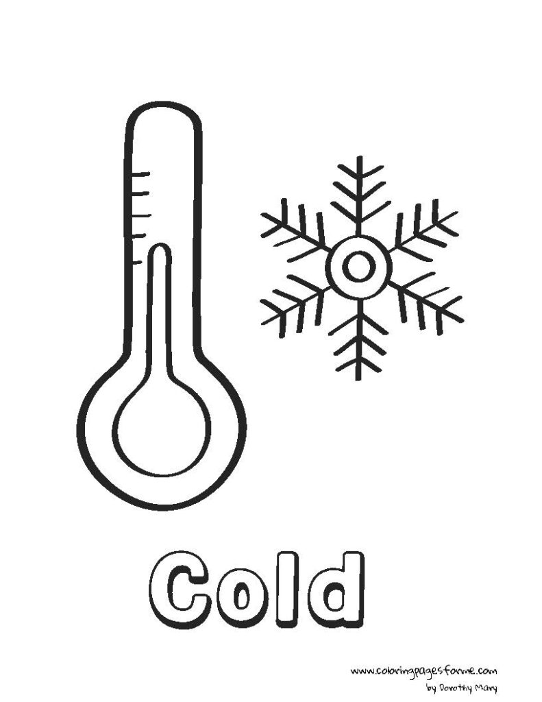 free and printable cold weather coloring page PDF for kids