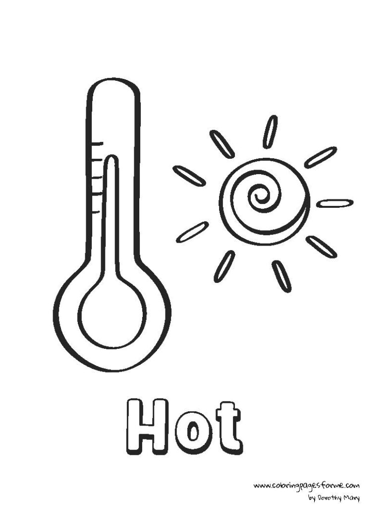 free and printable hot weather coloring page for kids