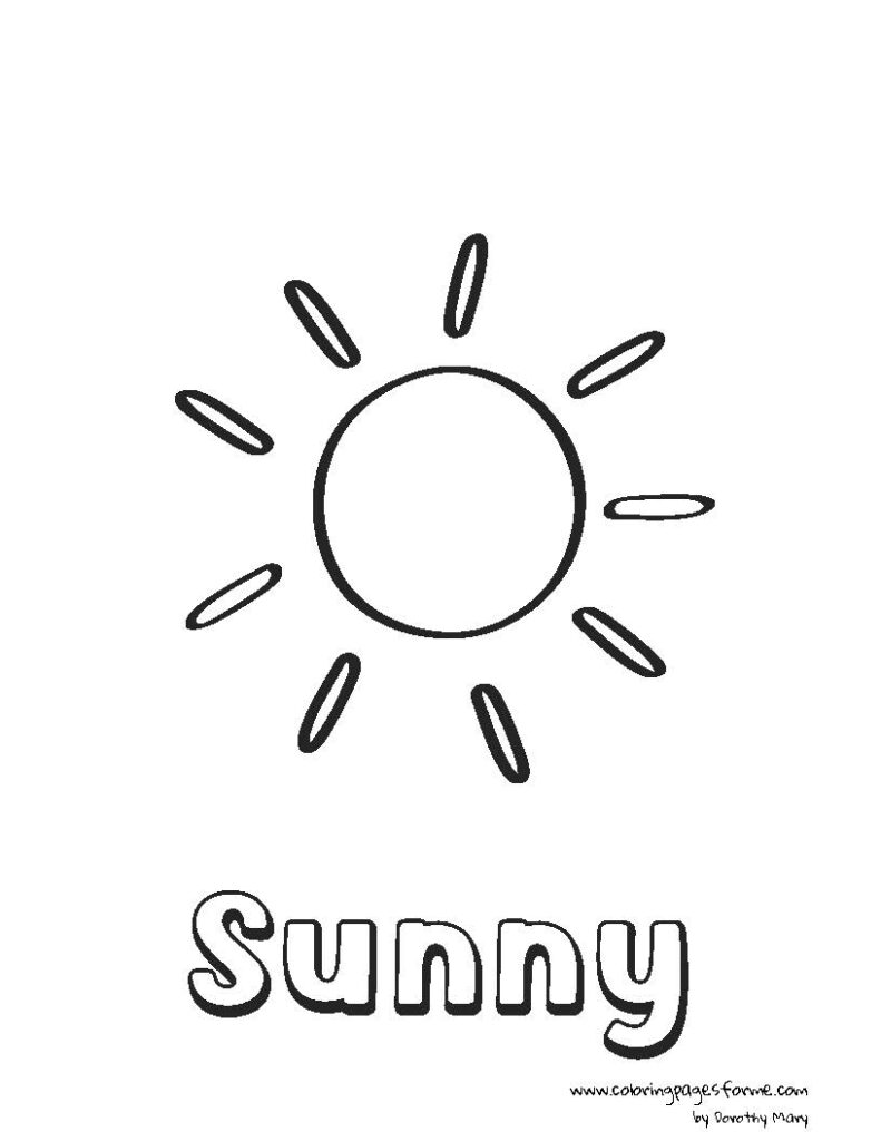 sunny weather coloring pages for kids free and printable