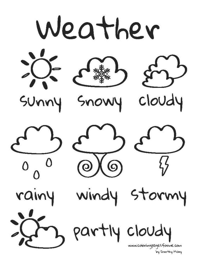 free weather coloring page coloring page for kids printable PDF