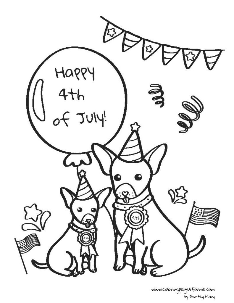 free and printable chihuahua dogs celebrating 4th of July