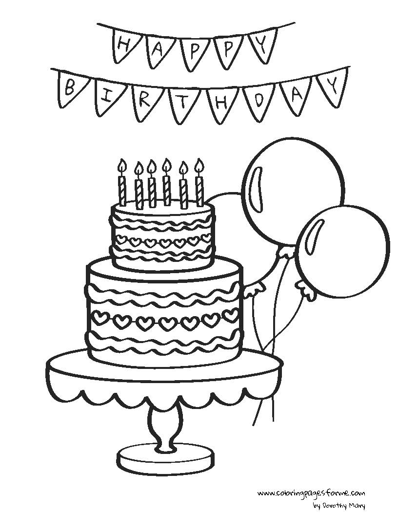 Birthday Cakes Coloring Pages – Free & Printable for Kids