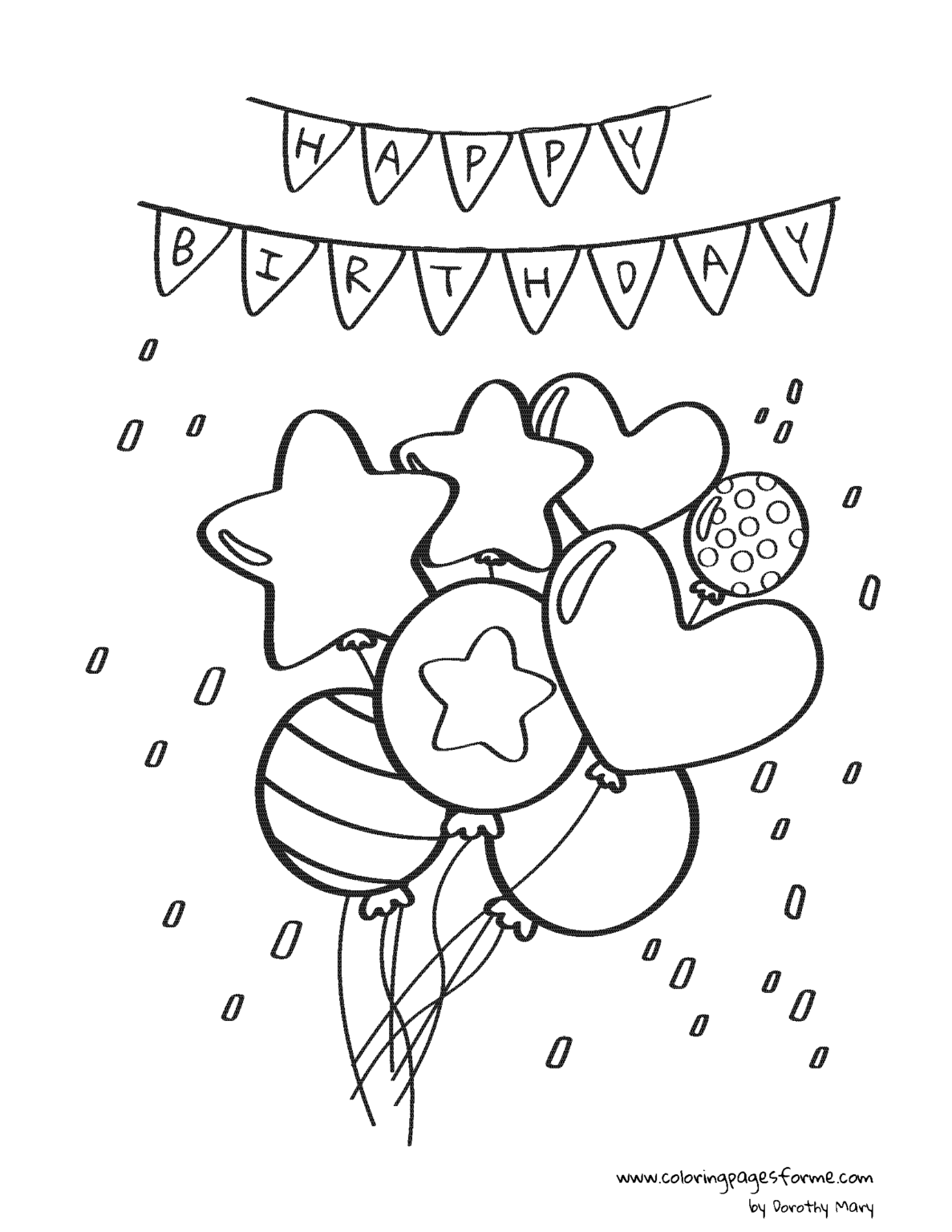 Birthday Balloons Coloring Pages – Free & Printable for Kids