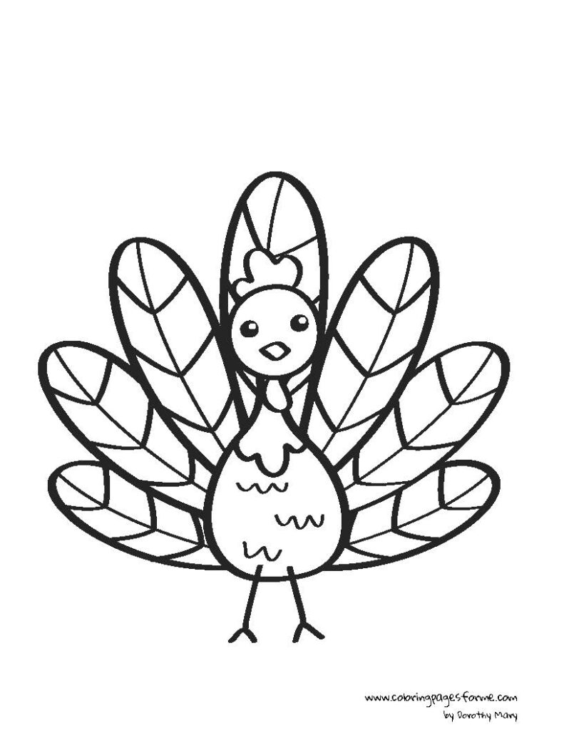 thsnksgiving turkey coloring page for kids